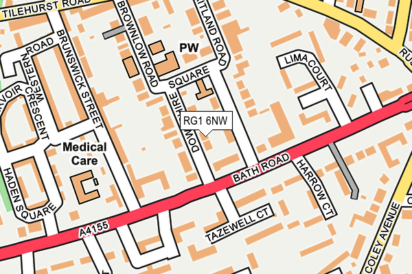RG1 6NW map - OS OpenMap – Local (Ordnance Survey)