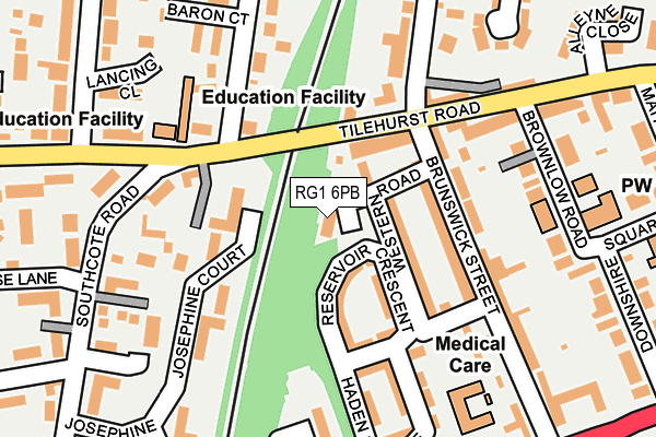RG1 6PB map - OS OpenMap – Local (Ordnance Survey)