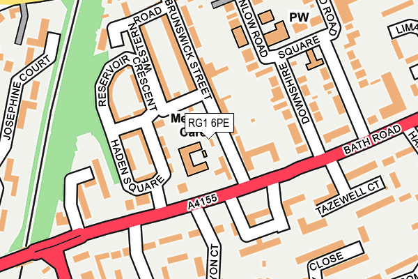 RG1 6PE map - OS OpenMap – Local (Ordnance Survey)