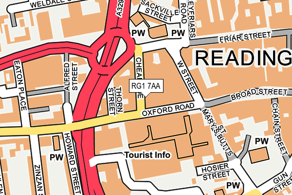 RG1 7AA map - OS OpenMap – Local (Ordnance Survey)