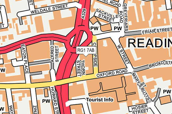 RG1 7AB map - OS OpenMap – Local (Ordnance Survey)