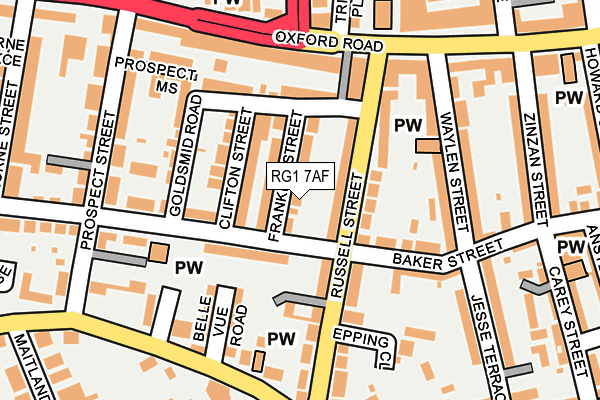 RG1 7AF map - OS OpenMap – Local (Ordnance Survey)