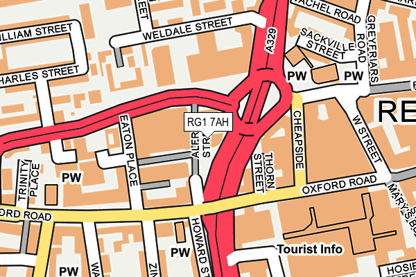 RG1 7AH map - OS OpenMap – Local (Ordnance Survey)