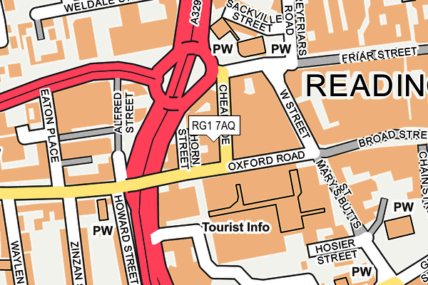 RG1 7AQ map - OS OpenMap – Local (Ordnance Survey)
