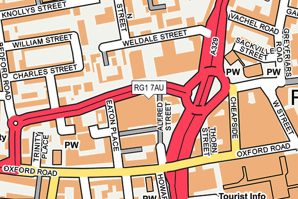 RG1 7AU map - OS OpenMap – Local (Ordnance Survey)
