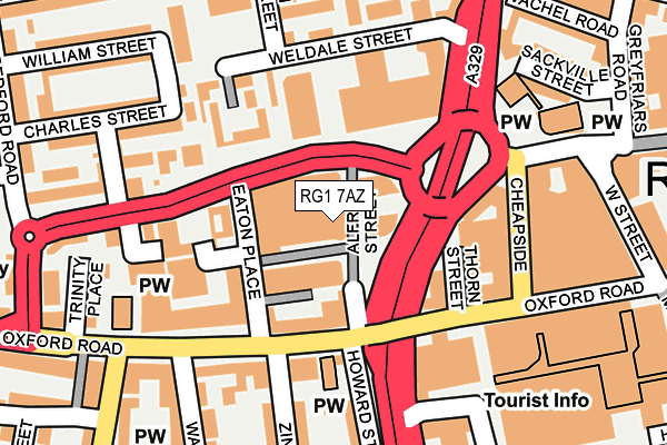 RG1 7AZ map - OS OpenMap – Local (Ordnance Survey)