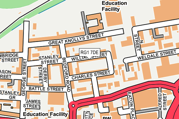 RG1 7DE map - OS OpenMap – Local (Ordnance Survey)