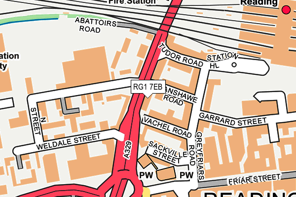 RG1 7EB map - OS OpenMap – Local (Ordnance Survey)
