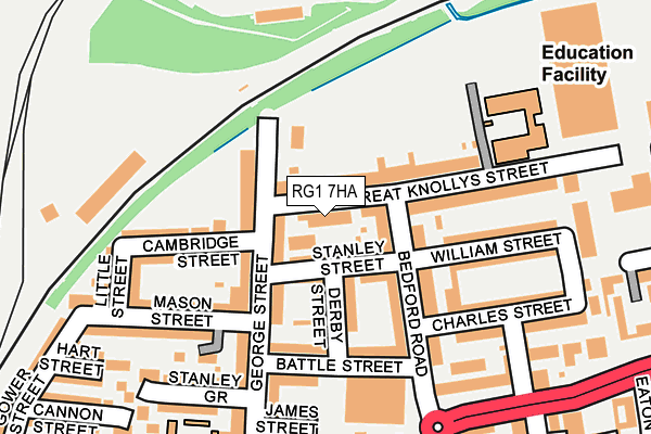 RG1 7HA map - OS OpenMap – Local (Ordnance Survey)