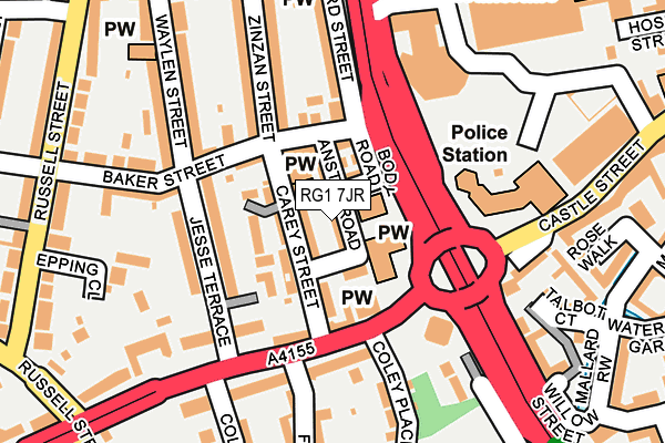 RG1 7JR map - OS OpenMap – Local (Ordnance Survey)