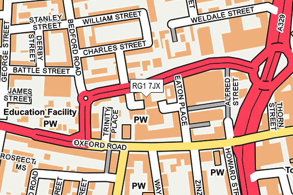 RG1 7JX map - OS OpenMap – Local (Ordnance Survey)