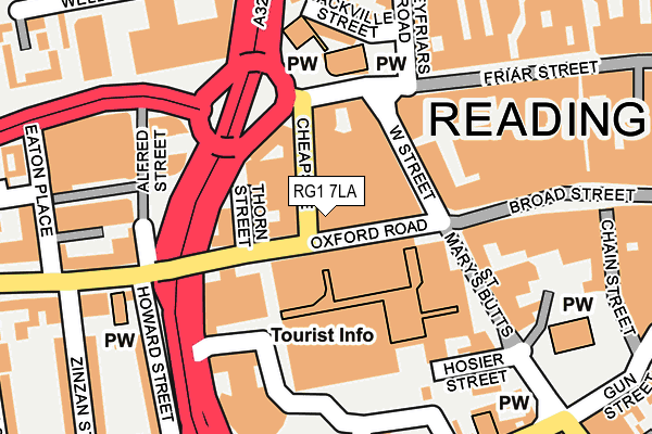 RG1 7LA map - OS OpenMap – Local (Ordnance Survey)