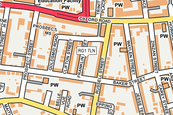 RG1 7LN map - OS OpenMap – Local (Ordnance Survey)