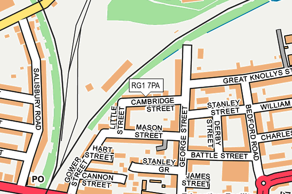 RG1 7PA map - OS OpenMap – Local (Ordnance Survey)