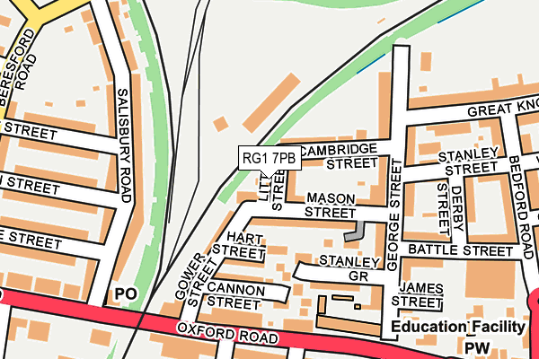 RG1 7PB map - OS OpenMap – Local (Ordnance Survey)