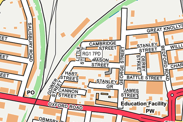 RG1 7PD map - OS OpenMap – Local (Ordnance Survey)