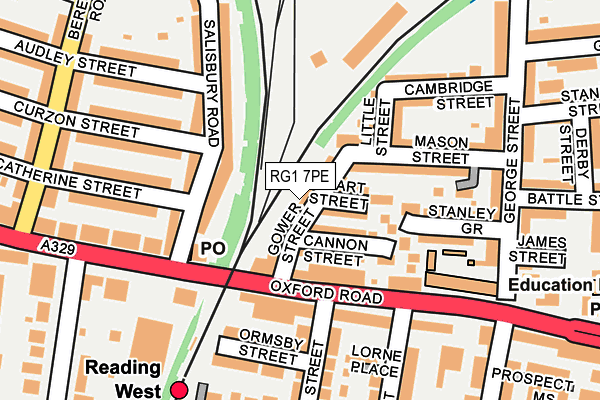 RG1 7PE map - OS OpenMap – Local (Ordnance Survey)