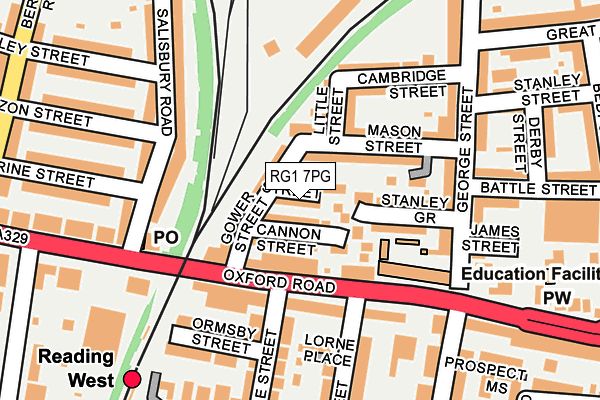 RG1 7PG map - OS OpenMap – Local (Ordnance Survey)