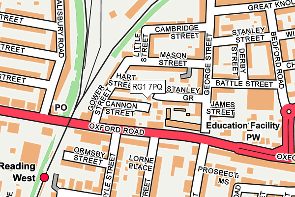 RG1 7PQ map - OS OpenMap – Local (Ordnance Survey)