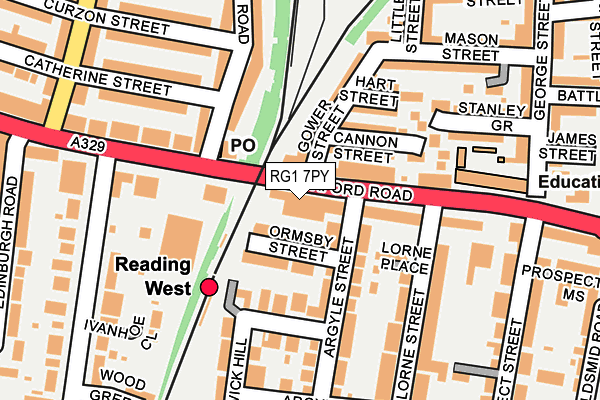 RG1 7PY map - OS OpenMap – Local (Ordnance Survey)