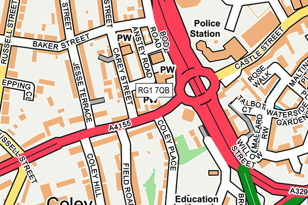 RG1 7QB map - OS OpenMap – Local (Ordnance Survey)