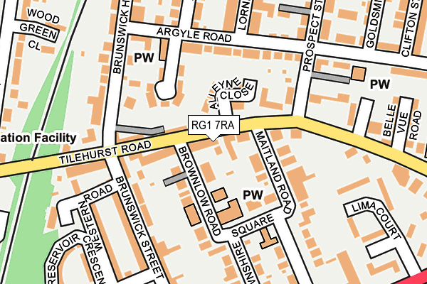 RG1 7RA map - OS OpenMap – Local (Ordnance Survey)