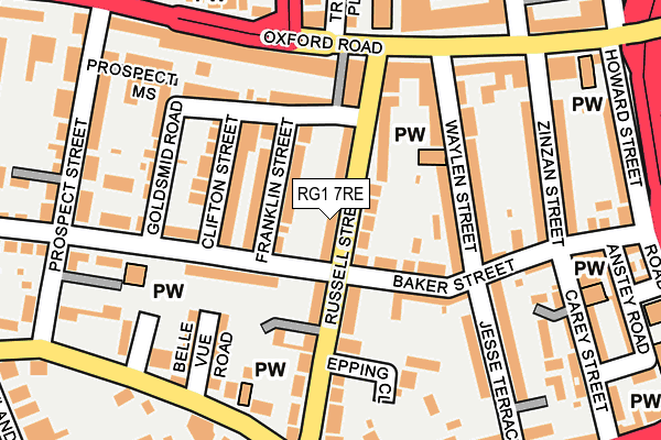 RG1 7RE map - OS OpenMap – Local (Ordnance Survey)