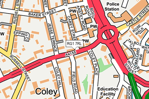 RG1 7RL map - OS OpenMap – Local (Ordnance Survey)