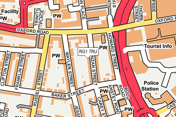 RG1 7RU map - OS OpenMap – Local (Ordnance Survey)
