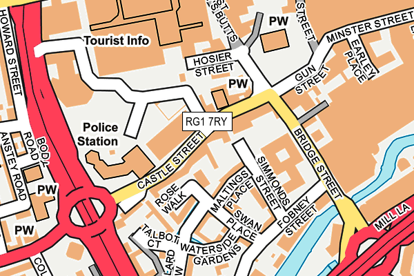 RG1 7RY map - OS OpenMap – Local (Ordnance Survey)