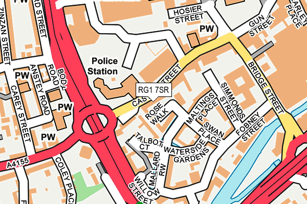 RG1 7SR map - OS OpenMap – Local (Ordnance Survey)