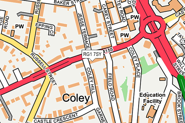 RG1 7SY map - OS OpenMap – Local (Ordnance Survey)