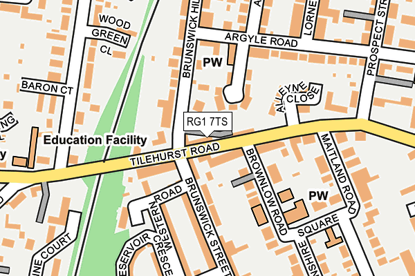 RG1 7TS map - OS OpenMap – Local (Ordnance Survey)