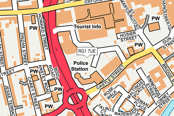 RG1 7UE map - OS OpenMap – Local (Ordnance Survey)