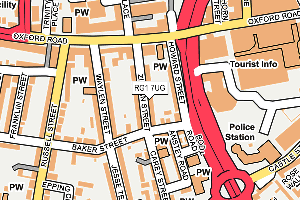 RG1 7UG map - OS OpenMap – Local (Ordnance Survey)