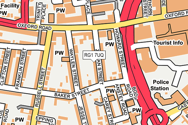 RG1 7UQ map - OS OpenMap – Local (Ordnance Survey)