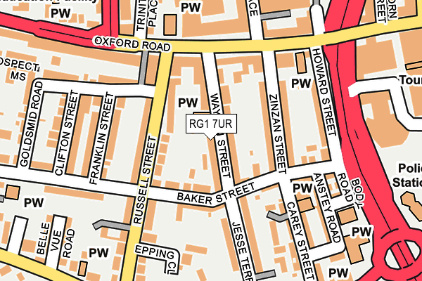 RG1 7UR map - OS OpenMap – Local (Ordnance Survey)