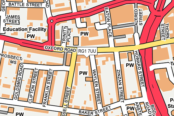 RG1 7UU map - OS OpenMap – Local (Ordnance Survey)