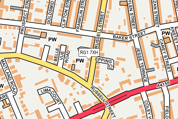 RG1 7XH map - OS OpenMap – Local (Ordnance Survey)