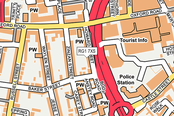 RG1 7XS map - OS OpenMap – Local (Ordnance Survey)