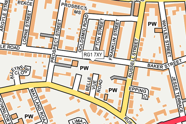 RG1 7XY map - OS OpenMap – Local (Ordnance Survey)