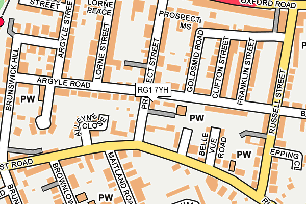 RG1 7YH map - OS OpenMap – Local (Ordnance Survey)