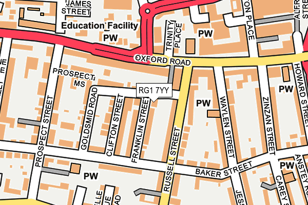 RG1 7YY map - OS OpenMap – Local (Ordnance Survey)