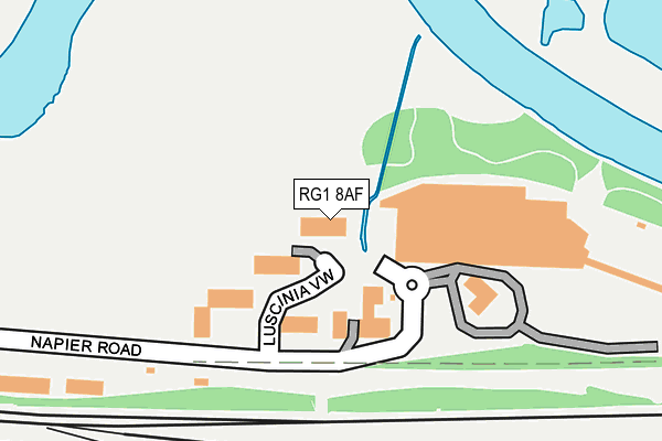 RG1 8AF map - OS OpenMap – Local (Ordnance Survey)