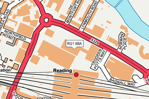 RG1 8BA map - OS OpenMap – Local (Ordnance Survey)