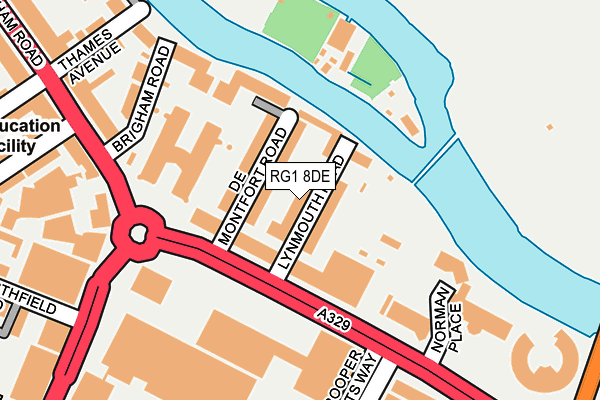 RG1 8DE map - OS OpenMap – Local (Ordnance Survey)