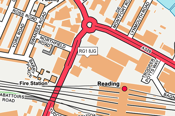 RG1 8JG map - OS OpenMap – Local (Ordnance Survey)