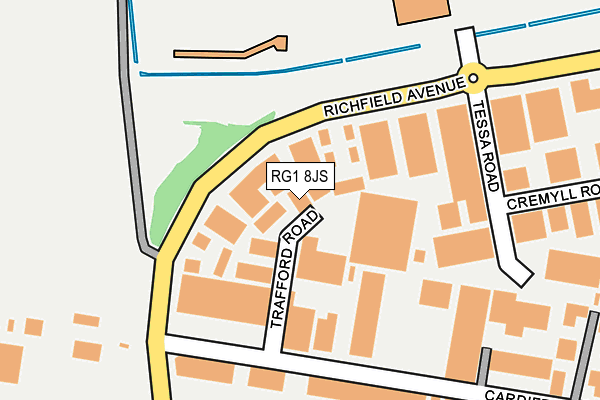 RG1 8JS map - OS OpenMap – Local (Ordnance Survey)