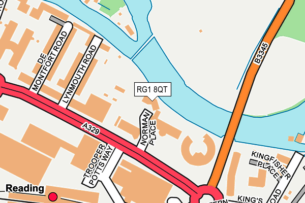 RG1 8QT map - OS OpenMap – Local (Ordnance Survey)