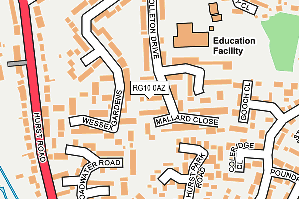 RG10 0AZ map - OS OpenMap – Local (Ordnance Survey)